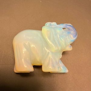 Opalite Hand Carved Elephant